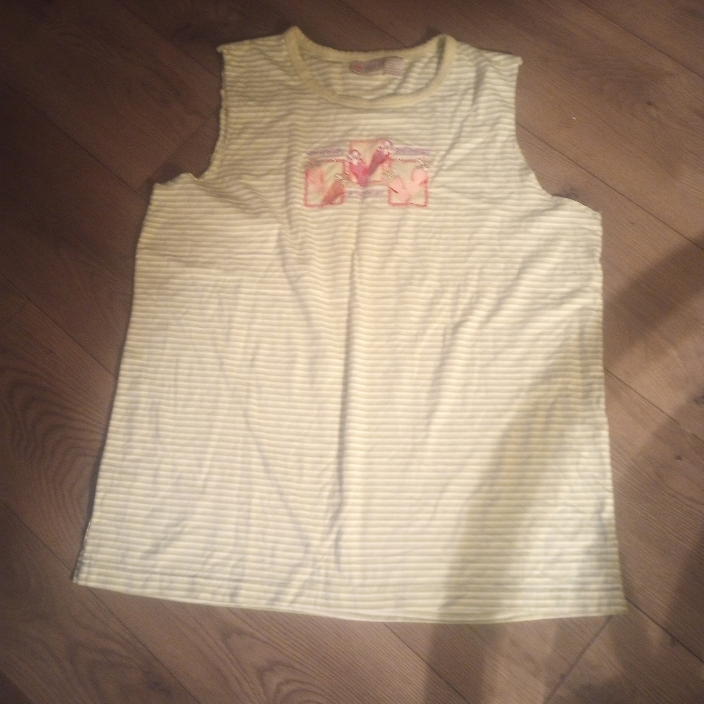 SMITH Yellow and White Striped Kids Tank Top